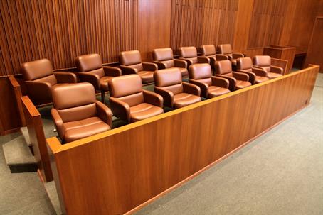An empty jury box